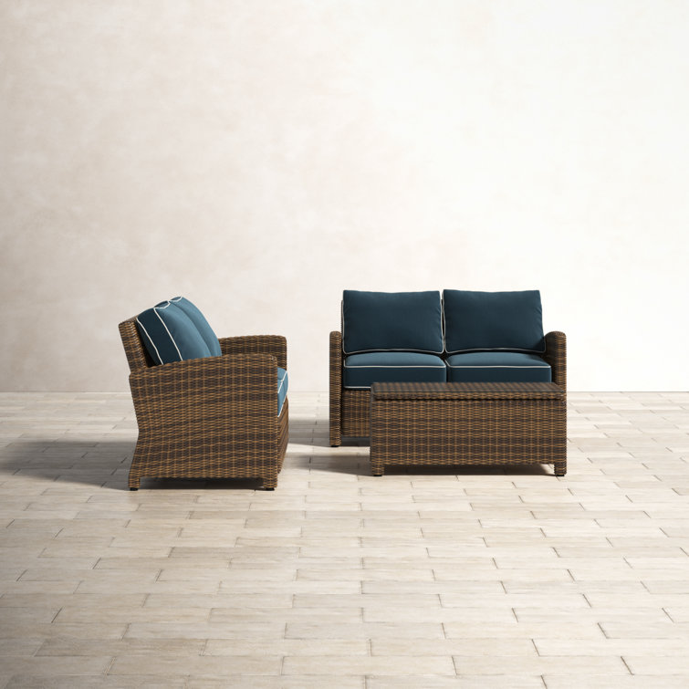 Lawson 3 Piece Rattan Sofa Seating Group with Cushions & Reviews